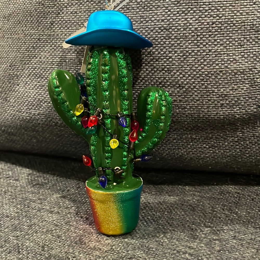 Holiday Time Colorful Cactus Ornament